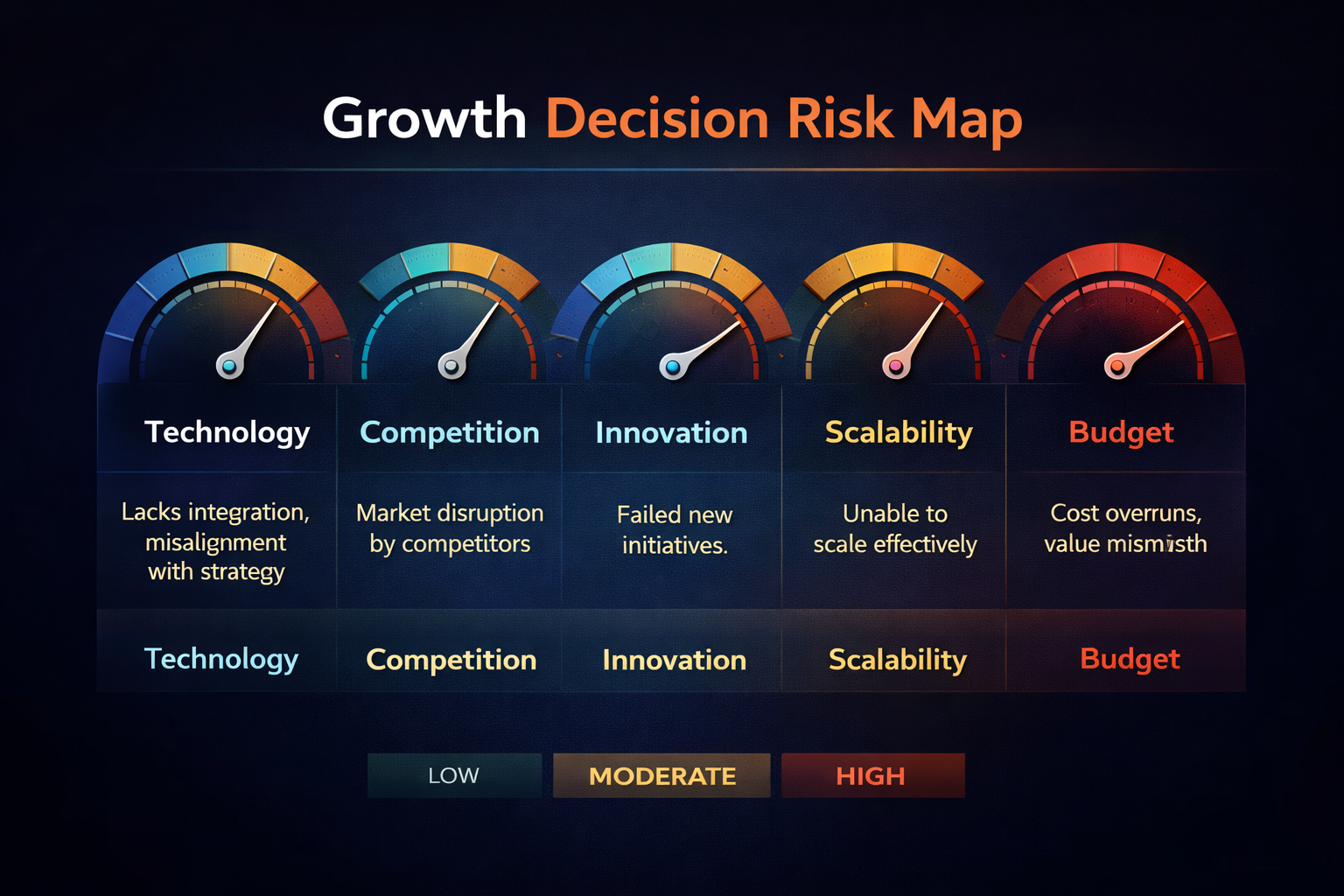 Growth technology decision risk map